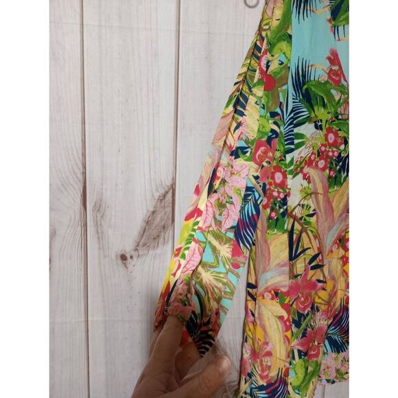 Rubber Ducky Shirt Ladies Medium Peek A Boo Long Sleeve Tunic Light Weight Tropi - Picture 3 of 5